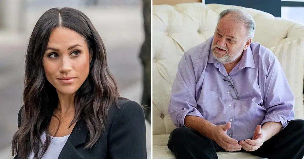 Split photo of Meghan Markle and Thomas Markle.