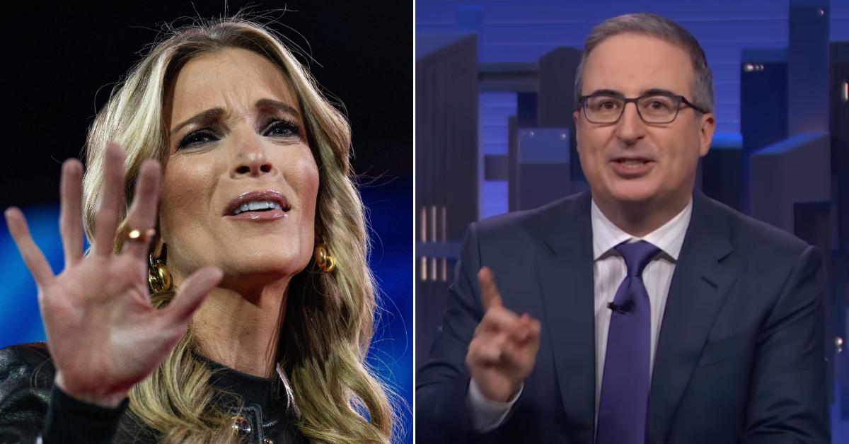 Split photo of Megyn Kelly and John Oliver.
