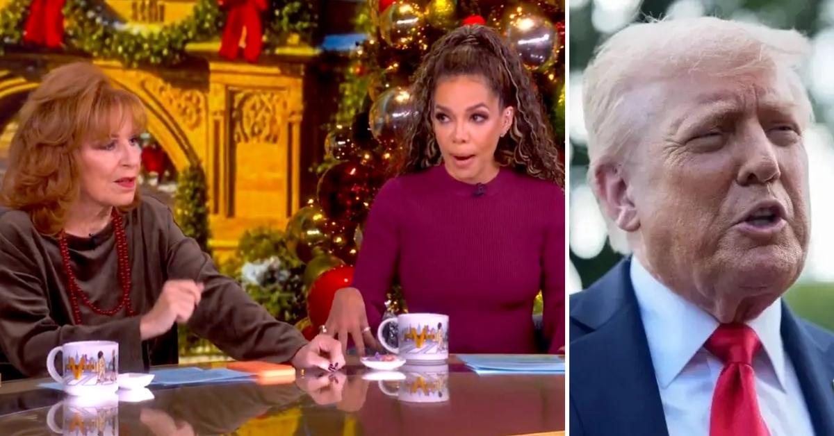 Photo of Joy Behar, Sunny Hostin and Donald Trump