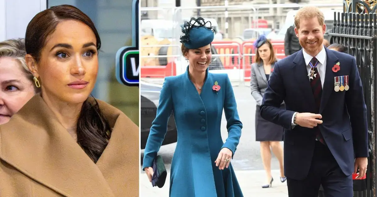 photo of Meghan Markle; Kate Middleton and Prince Harry. 